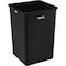 Global Industrial Square Plastic Garbage Can, Black, 35 Gallon 641439BK - alternate 1
